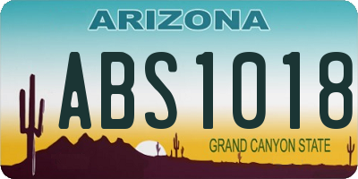 AZ license plate ABS1018