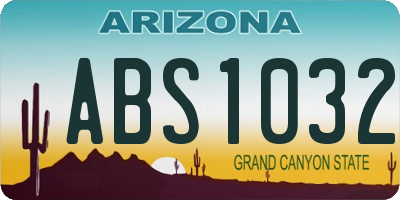 AZ license plate ABS1032