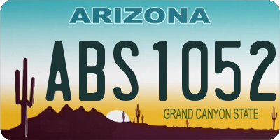 AZ license plate ABS1052