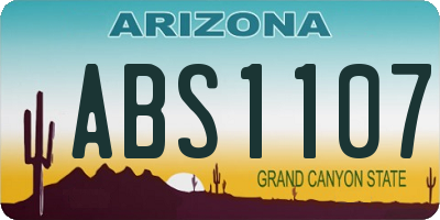 AZ license plate ABS1107