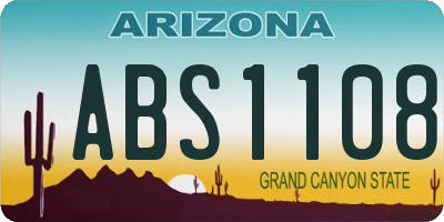 AZ license plate ABS1108