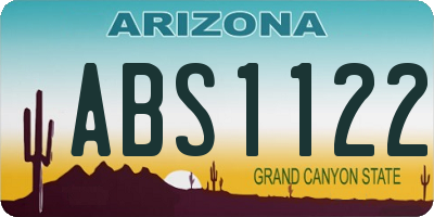 AZ license plate ABS1122