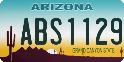 AZ license plate ABS1129