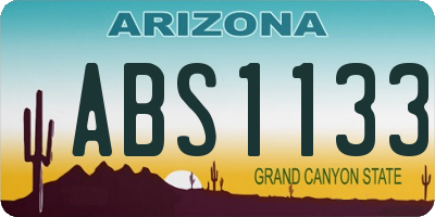 AZ license plate ABS1133