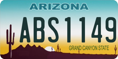 AZ license plate ABS1149