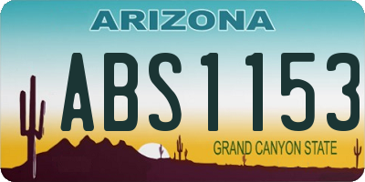 AZ license plate ABS1153