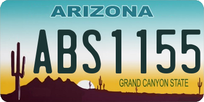 AZ license plate ABS1155