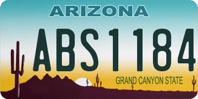 AZ license plate ABS1184