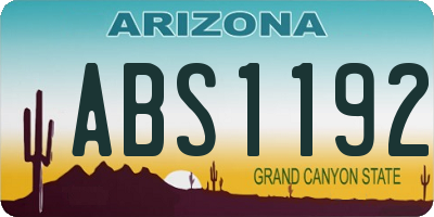 AZ license plate ABS1192