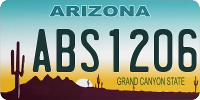 AZ license plate ABS1206