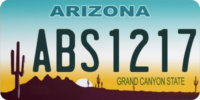 AZ license plate ABS1217