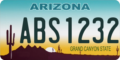 AZ license plate ABS1232