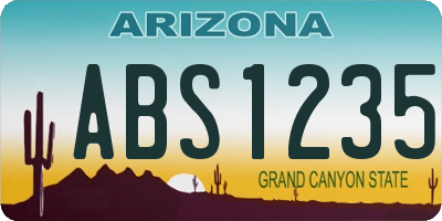 AZ license plate ABS1235
