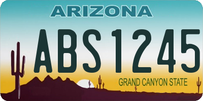 AZ license plate ABS1245