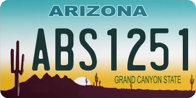 AZ license plate ABS1251