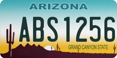 AZ license plate ABS1256