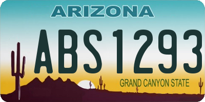 AZ license plate ABS1293