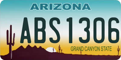 AZ license plate ABS1306