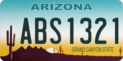 AZ license plate ABS1321