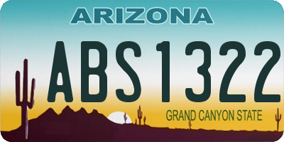 AZ license plate ABS1322