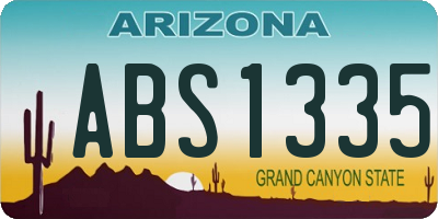 AZ license plate ABS1335