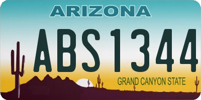 AZ license plate ABS1344