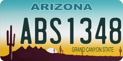 AZ license plate ABS1348
