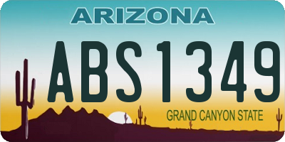 AZ license plate ABS1349