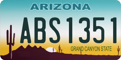 AZ license plate ABS1351