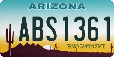 AZ license plate ABS1361