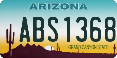 AZ license plate ABS1368