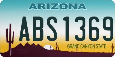 AZ license plate ABS1369