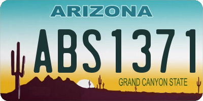 AZ license plate ABS1371