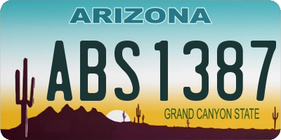 AZ license plate ABS1387