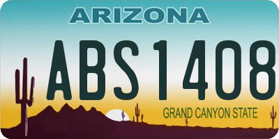 AZ license plate ABS1408
