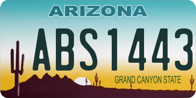 AZ license plate ABS1443