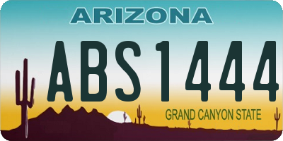 AZ license plate ABS1444