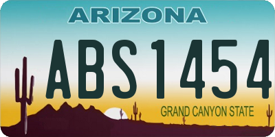 AZ license plate ABS1454
