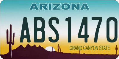 AZ license plate ABS1470