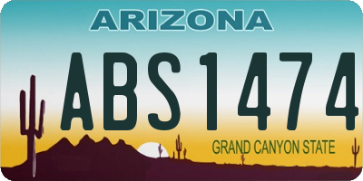AZ license plate ABS1474