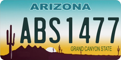 AZ license plate ABS1477