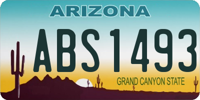AZ license plate ABS1493