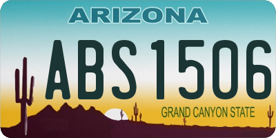 AZ license plate ABS1506