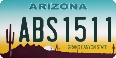 AZ license plate ABS1511