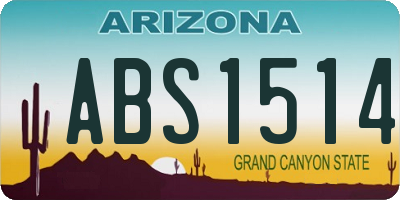 AZ license plate ABS1514