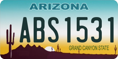 AZ license plate ABS1531