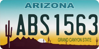 AZ license plate ABS1563