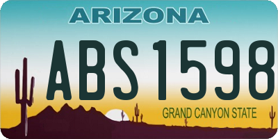 AZ license plate ABS1598