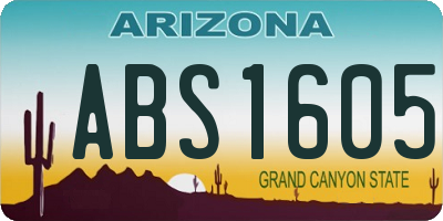 AZ license plate ABS1605