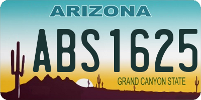 AZ license plate ABS1625